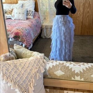 Elegant Gray Layered Skirt